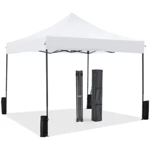 GIANNA 10x10 FT Pop Up Canopy Tent with Slant Legs and Carrying Bag, Easy Setup Outdoor Shelter for Patio, Garden, Beach, White