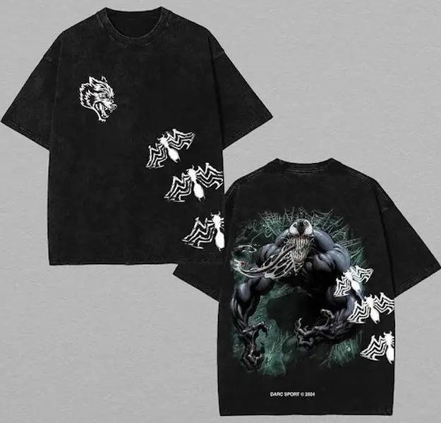 Darcsport x Dark Symbiote Graphic Oversized Washed Tee, Silent Strength Heavyweight Gymcore Shirt, Darcsport Inspired Faith-Fueled Graphic, Alpha Statement Menswear, Summer Wear - For Wear Menswear Casual Shortsleeve,Gym fit