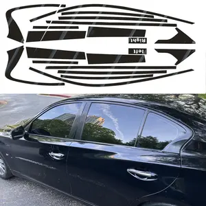 Glossy Black Chrome Delete Window Trims sticker For Tesla Infiniti Q50 Q50S 2013-2023