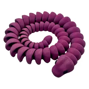 Flexible 3D Printed Articulated Snake - Purple (20 Inches)