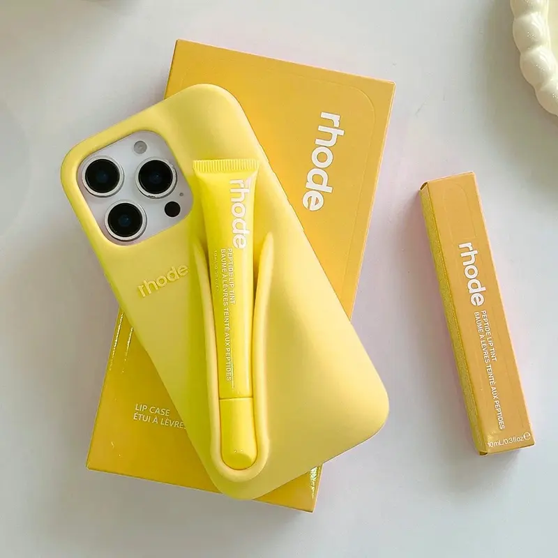 rhode iPhone ケース ロード イエロー 16 Pro リップ付き Rhode Phone Case Lemontini with Lipgloss | iPhone Case | RHODE COVER
