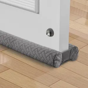 Velvet Under Door Draft Stopper for Bottom of Door, Double-Sided Windproof Seal 30'' to 36'' Adjustable Gap Filler Blocks Cold Air Light Dust Noise Drafts