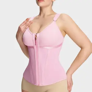 LUXSEREN Women's Colombian Faja Seamless Shapewear - Lightweight, High Stretch Girdle, High Compression Bodysuit with Smooth Fabric, Adjustable Tummy Control, Wireless Bra, Waist Trainer, Zipper-Hook Closure, Ideal for Fit Workout & Bridal Wear