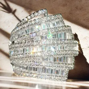 Shiny Gorgeous Channel-Style Hiphop Ring with Round Zircon, Fashion Ring for Men and Women, Perfect for Wedding, Engagement, Promise, Eternity, Anniversary and Holiday Gifts