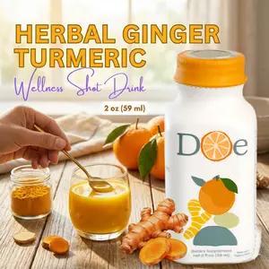 Natural Wellness Shot for Daily Balance, Turmeric & Dandelion Herbal Blend, Ready-to-Drink 2oz Supplement