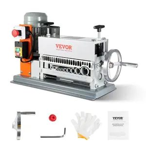 Summervibes VEVOR Electric Cable Stripping Tool, 0.06''-1.57'' Motorized Wire Stripper, 370 W, 88 ft/min, Includes Manual Crank 11 Channels, Ideal for Copper Scrap Recycling