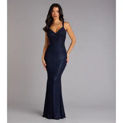 windsor navy blue prom dress Windsor | Dresses | Windsor Navy Blue Prom Dress Sequin Low V Spaghetti  Straps Size Large