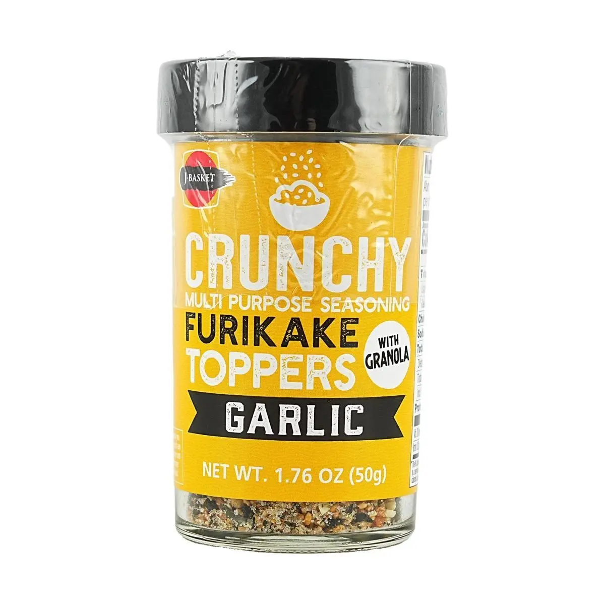 J-BASKET Garlic Flavored Crispy Seaweed Furikake for Rice & Noodles - 50g, Perfect for Onigiri, Baby Food, and Meal Prep