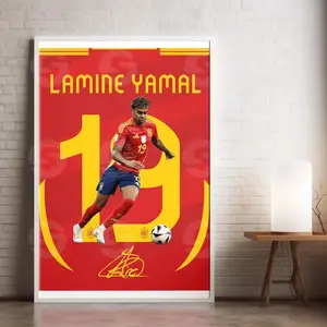 Football Stars Poster Lamine Yamal Soccer Wall Art Gift