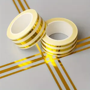 1 Roll 500cm/196.85in Waterproof and Wear-Resistant Gold Accent Seam Tape for Tile, Floor, and Wall Decoration