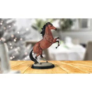 14"H Standing Brown Mustang Horse Figurine