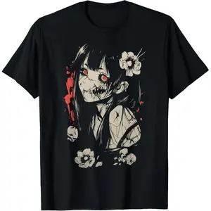 100%25 cotton Horror Anime Manga |   Japan Japanese Creepy Kawaii Goth T-Shirt