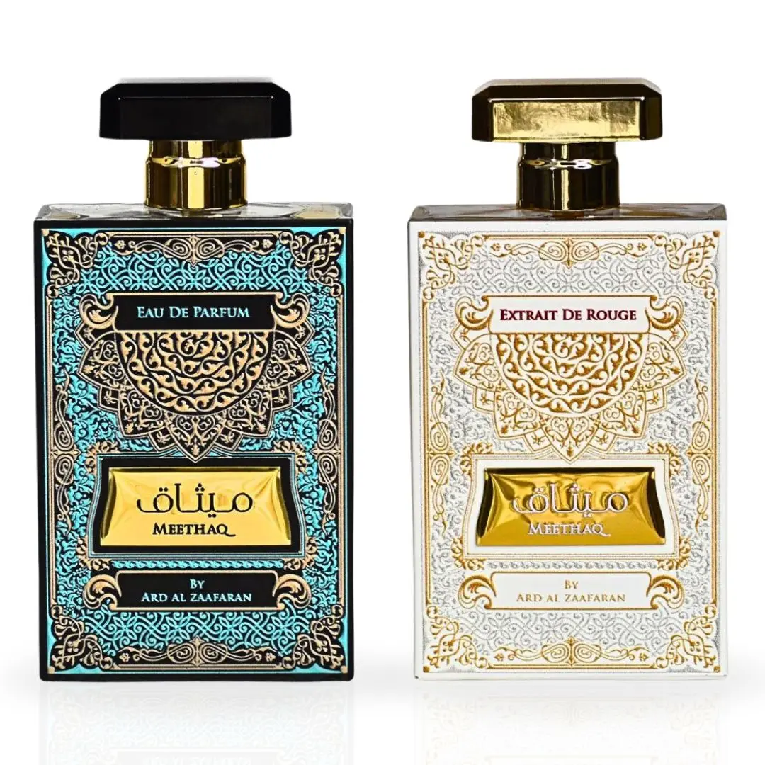 Meethaq & Meethaq Extrait De Rouge - EDP Sprays 100ML (3.4 OZ) By Ard Al Zaafaran | Long Lasting & Luxurious Blend Of Enchanting Fragrances. (ENCHANTED BUNDLE)