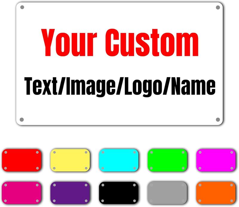 Custom Signs,Personalized Metal Signs for Office, Business,Workplace,Home,Yard,Arrow Signs,Shields,Love Signs,Decorative Slogans, Upload Images or Text,12 Colors,7 Styles (16x12Inch-Horizontal)