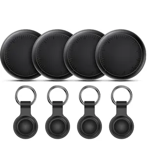 Air Tracker Tags-4 Pack, (Android ONLY) keychain Tracker Compatible Find Hub App, Global Coverage,IP67 dust waterproof & Silicone case dual protection Item Finder Smart Tag for Luggage Kids Dogs Cats Bikes Wallet