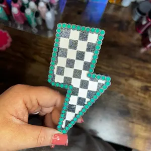 Checkered Lightening Bolt Car Freshie - Car Freshener