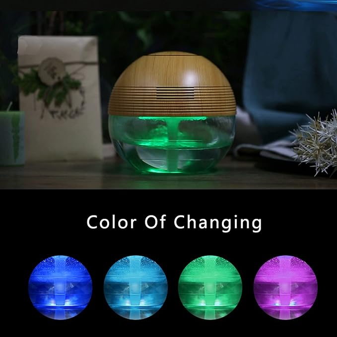 Modern Wood Grain Humidifier for Bedroom & Office, Quiet Cool Mist Air Humidifier with Transparent Water Tank, Stylish Home Decor
