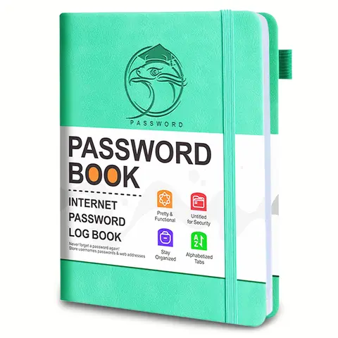 Password Book With Letter Labels., Hardcover Internet Password Logbook Journal, Alphabetical Tabs, Address Organizer For Computer & Website Logins, Secure Password Keeper Notebook For Seniors