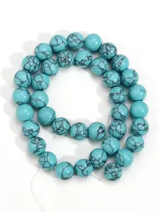 Unique Crack Pattern Turquoise Beads - 4/6/8/10mm for Jewelry Making, DIY Bracelet Necklace Earrings, 15 Inch Strand