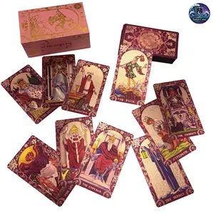 Tarot Cove Pink Holographic Tarot Deck – Color-Shifting Gold Foil Waterproof Tarot Cards, Complete Luxury Gift Set with Guidebook & Premium Storage Box
