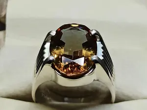 Oval Cut 12 Carat Color Changing Lab Alexandrite Sterling Silver 925 Handmade Men's Ring