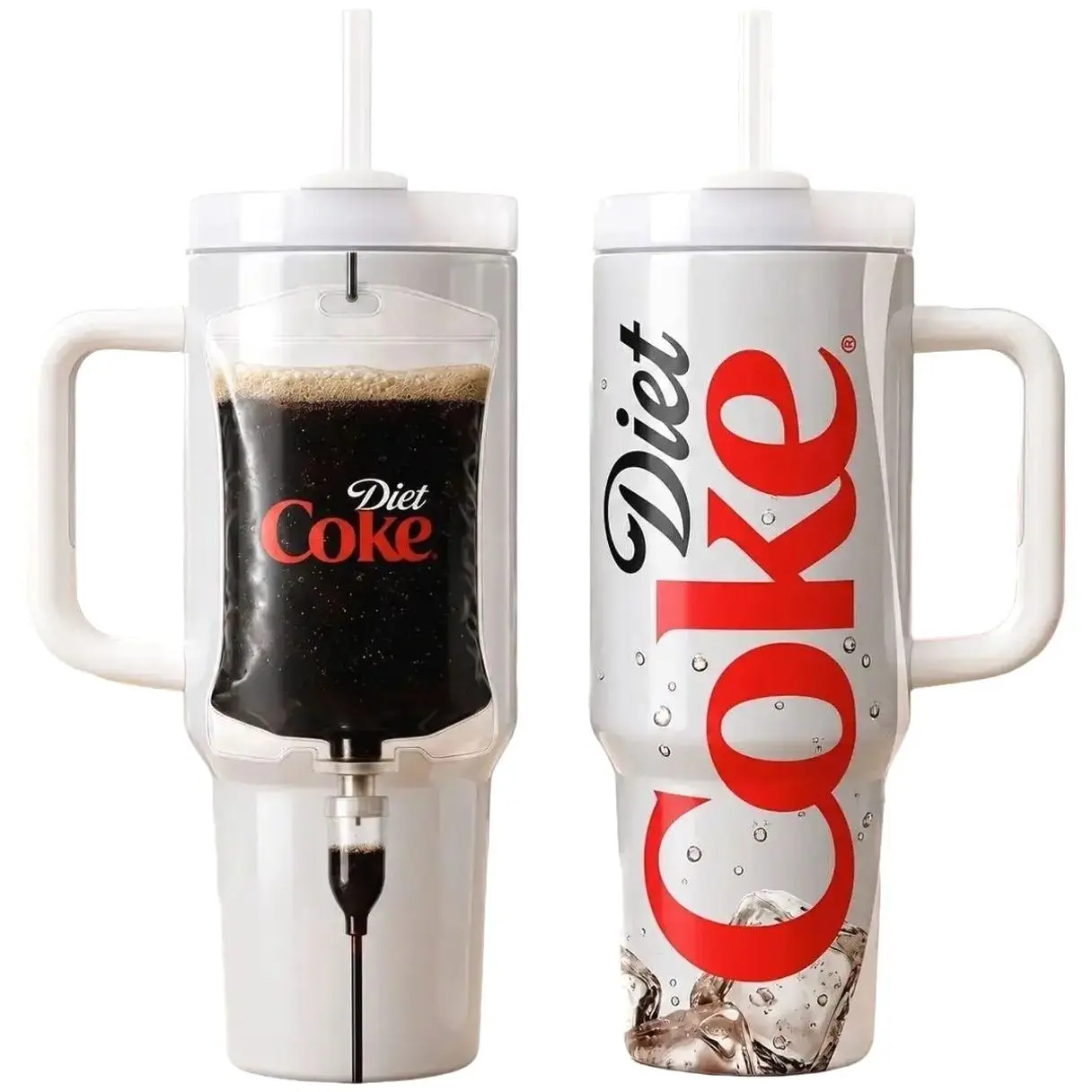 Diet Cola IV Bag Tumbler  20oz 30oz 40oz with Handle and Straw, Funny Sugar-Free Soda Lover Travel Cup, Insulated Stainless Steel Mug, Trendy Gift for Soft Drink Fans