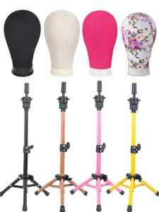 22 Inch Wig Head Mannequin Head with Wig Stand, Canvas Material, Ideal for Wigs Making & Display, Versatile Dummy Head