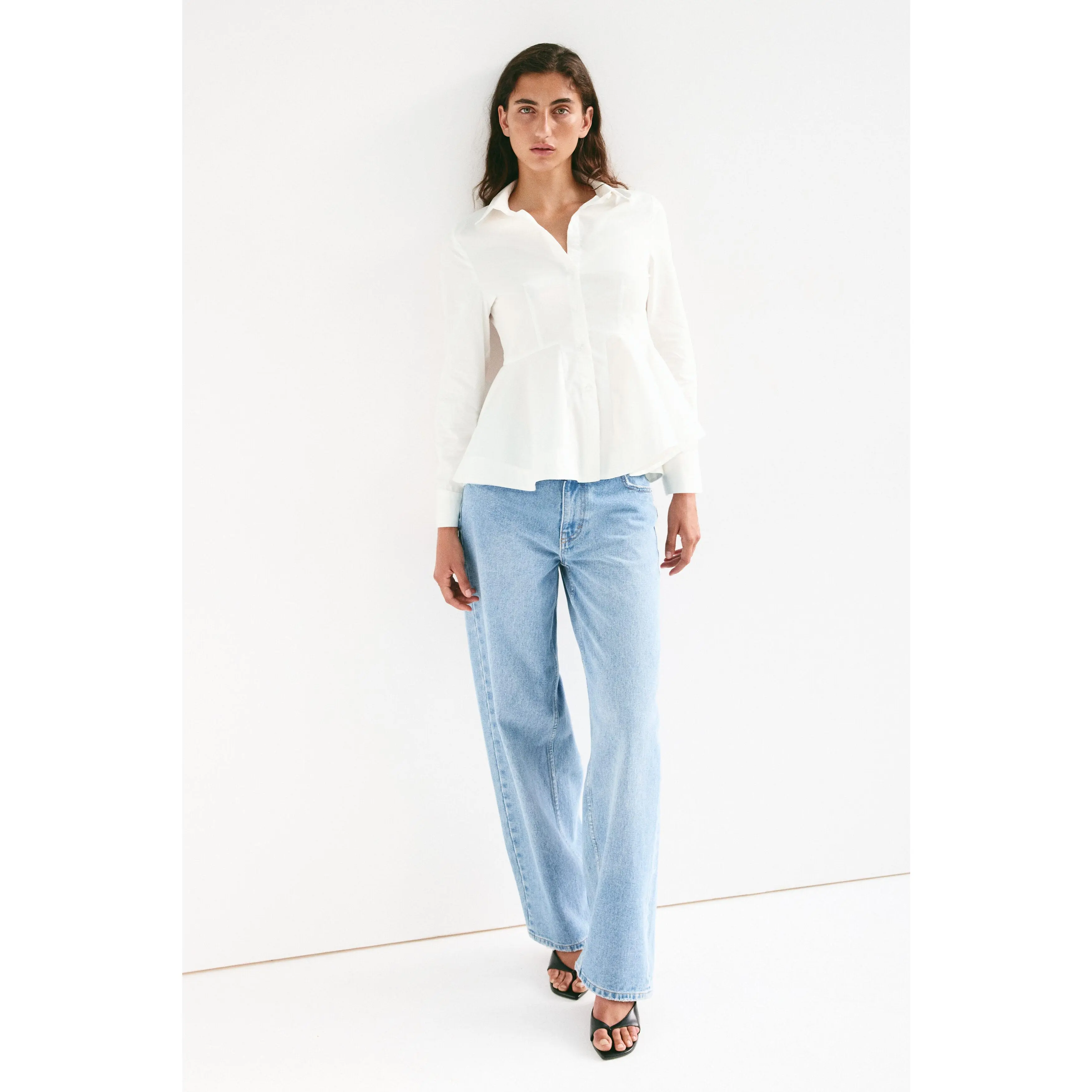 H&M Cotton peplum shirt