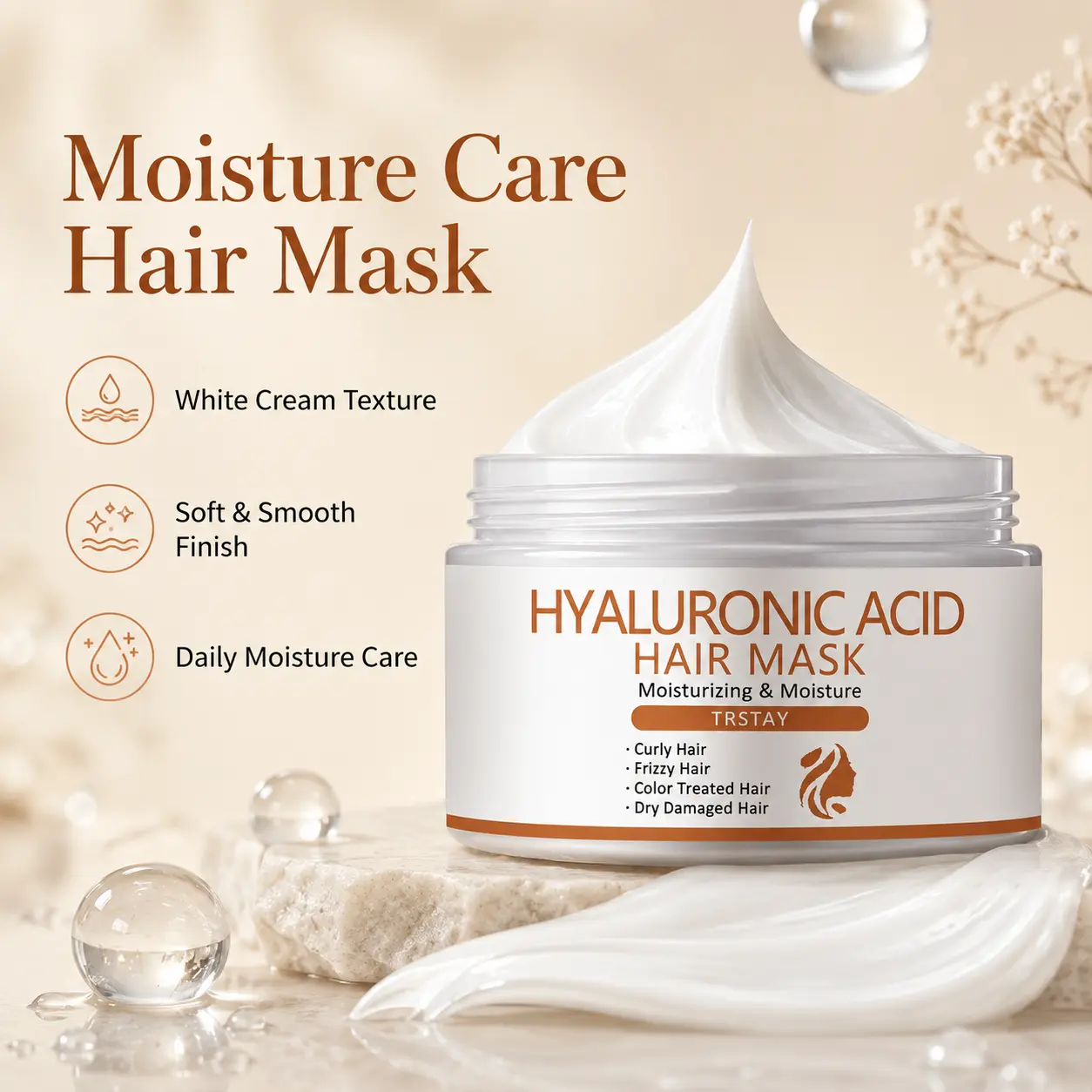 Minoxidil-Infused Hydrating Hair Mask, Deep Moisture Treatment for Dry, Smooth-Manageable Locks