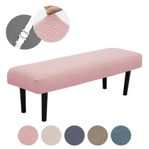 Stretchable Jacquard Bench Cover, Easy Clean Long Seat Protector, Stylish Design for Living Room Bedroom Office Decor, Furniture Covers
