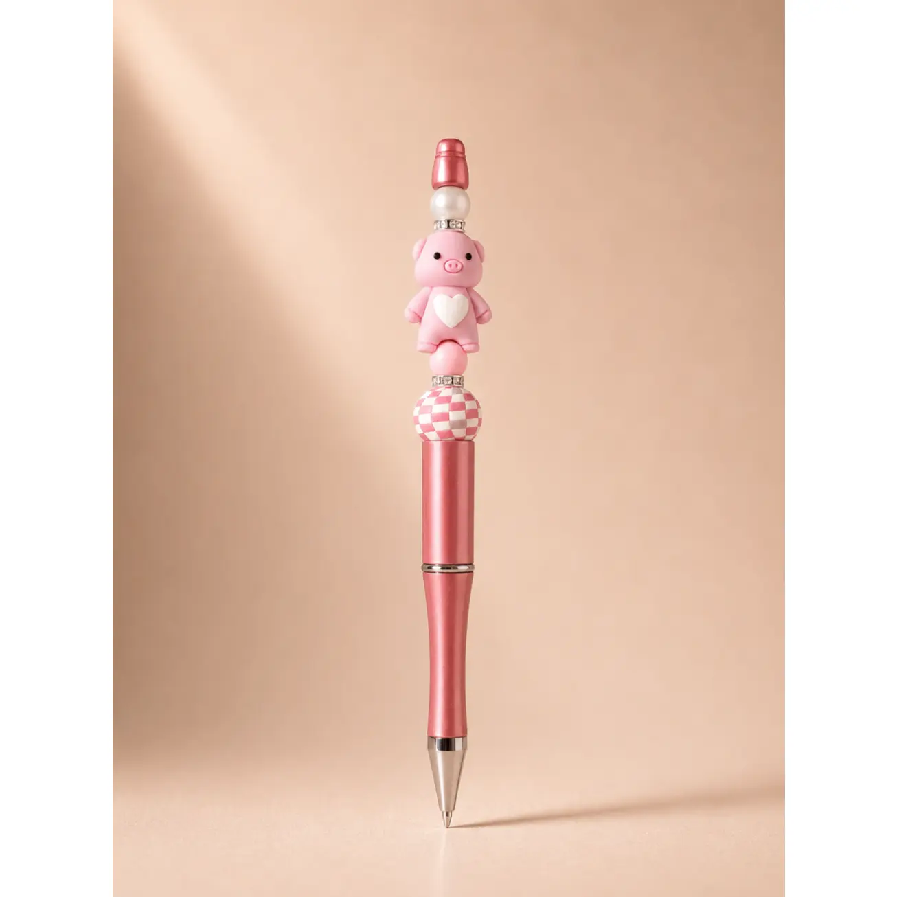 Pretty-in-Piggy № 2 Pen | Beads of Hope T1D – Handmade Silicone Bead Pen
