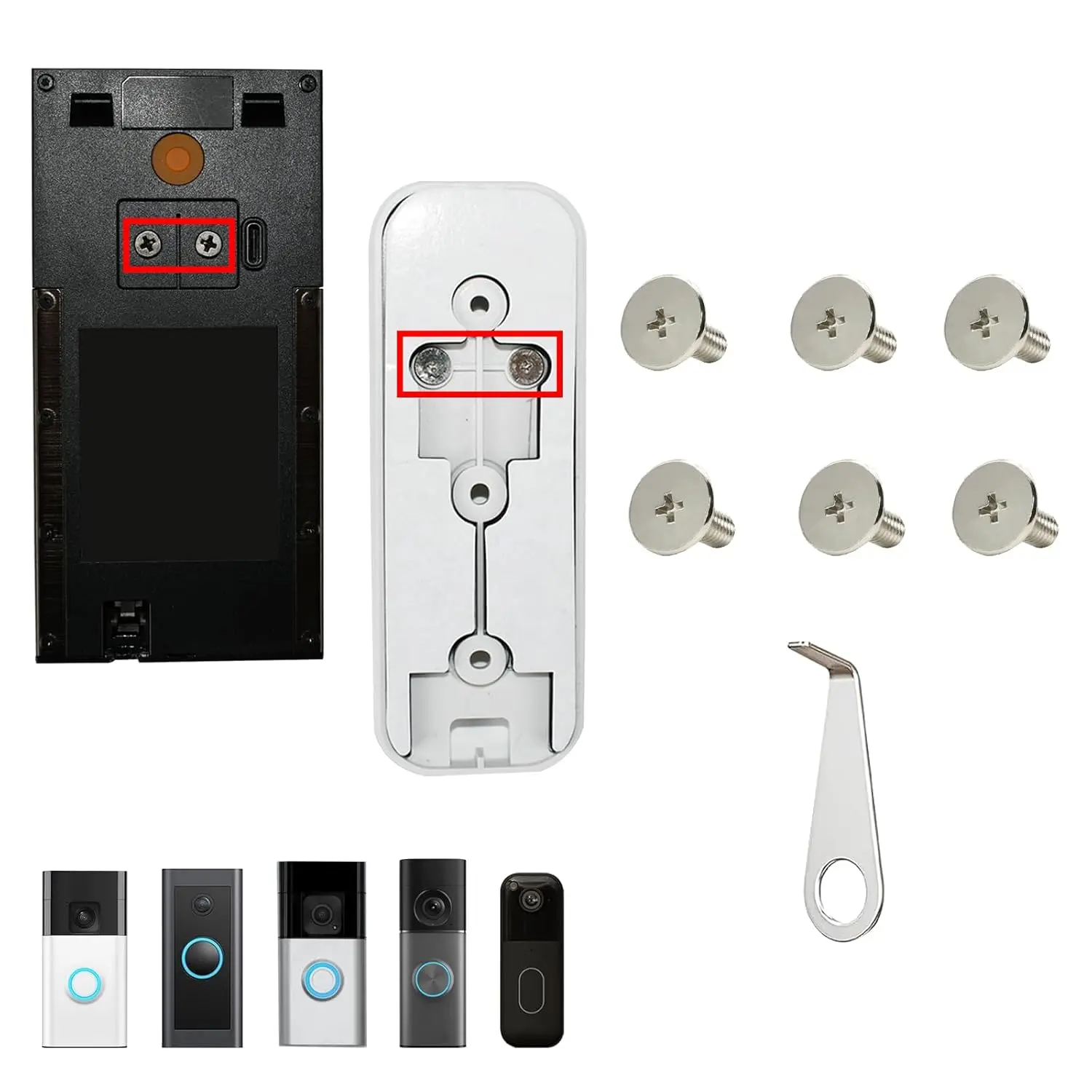 6 count Doorbell Replacement Screws Compatible with Blink/Ring Doorbell, Video Doorbell Backplane  Screws with Doorbell Key Tool,  as  Quality