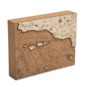 Santa Barbara Topographic Cork Decoration