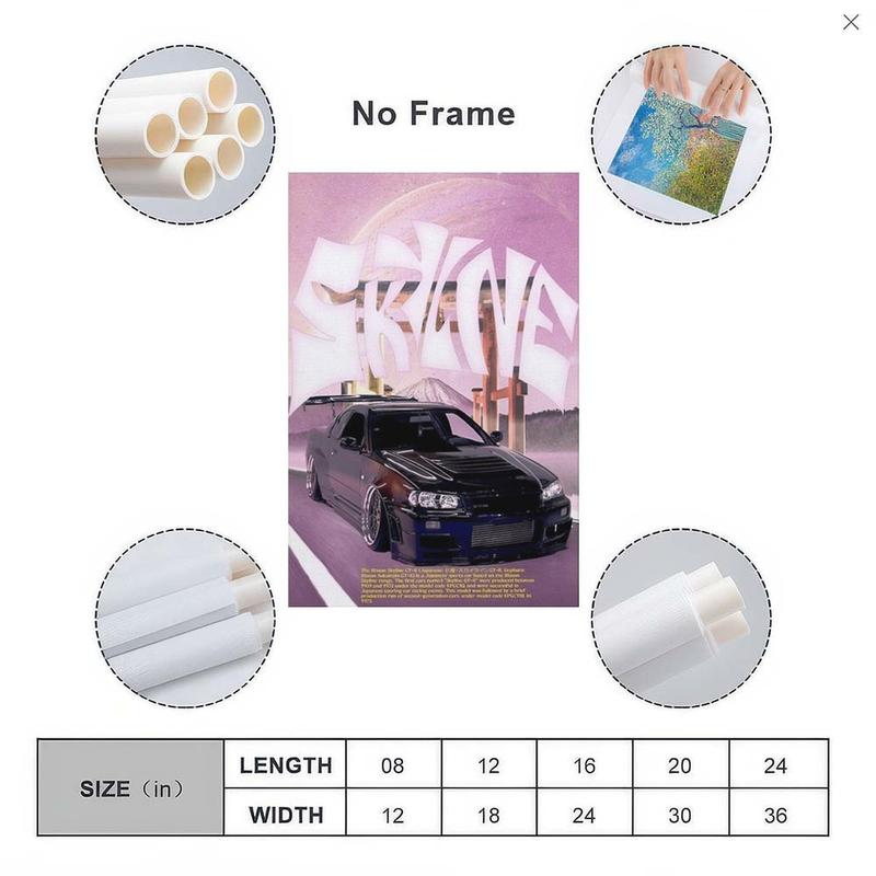 1 Count Wooden Framed Canvas, Trendy Retro Sports Car Poster, Modern Art, Fashion Poster, Living Room Bedroom Decoration, Hallway Office Mural, Kitchen, Home Poster, Ideal Gift, High Definition, Waterproof, Artwork