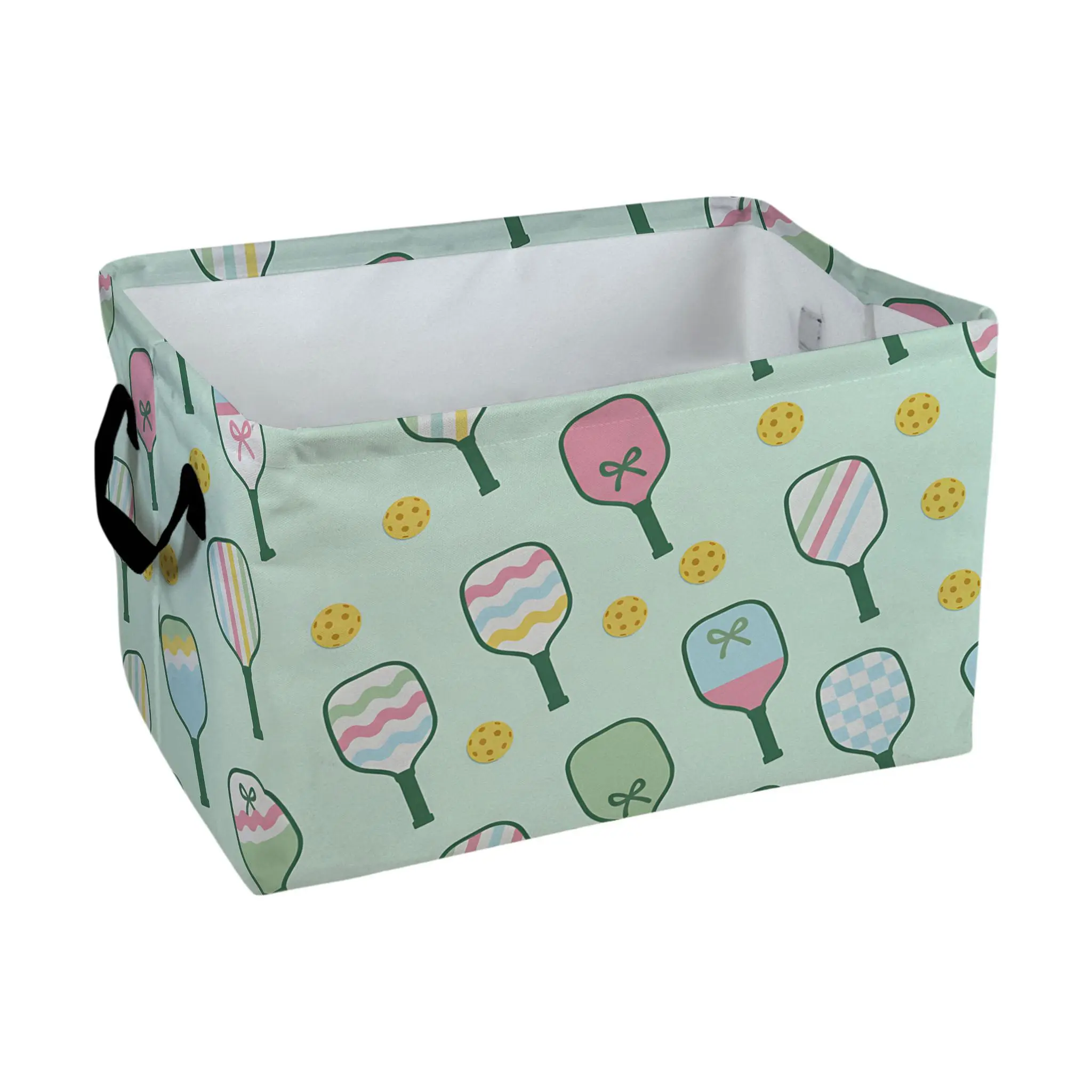 Cute Pickleball Paddle And Ball Pattern Storage Baskets Storage Boxes Home Decor Storage Clothes Organization And Storage Home Decor Storage Holiday Gifts, Shelf Baskets, Organizer for Toys, Books, Storage Basket Laundry Basket with Handle