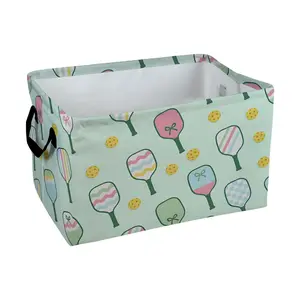 Cute Pickleball Paddle And Ball Pattern Storage Baskets Storage Boxes Home Decor Storage Clothes Organization And Storage Home Decor Storage Holiday Gifts, Shelf Baskets, Organizer for Toys, Books, Storage Basket Laundry Basket with Handle