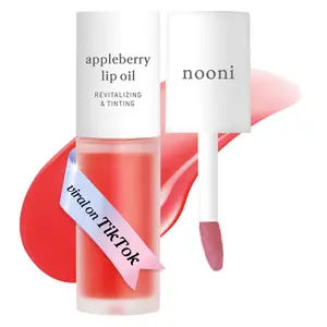 Lip Oil - Appleberry | Long-Lasting, Moisturizing, Plumping, Revitalizing for Dry Lips, Waterproof, No Peel Off, Hydrating, Nourishing Crystal Clear, Stocking Stuffers, 0.12 FL Oz