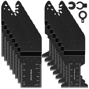 16counts Oscillating Saw Blade High Carbon Steel Oscillating Multitool Blade Quick Release Japanese Precision Tooth Oscillating Tool Blade Universal Wood Cutting Saw Blade for Wood Plastic