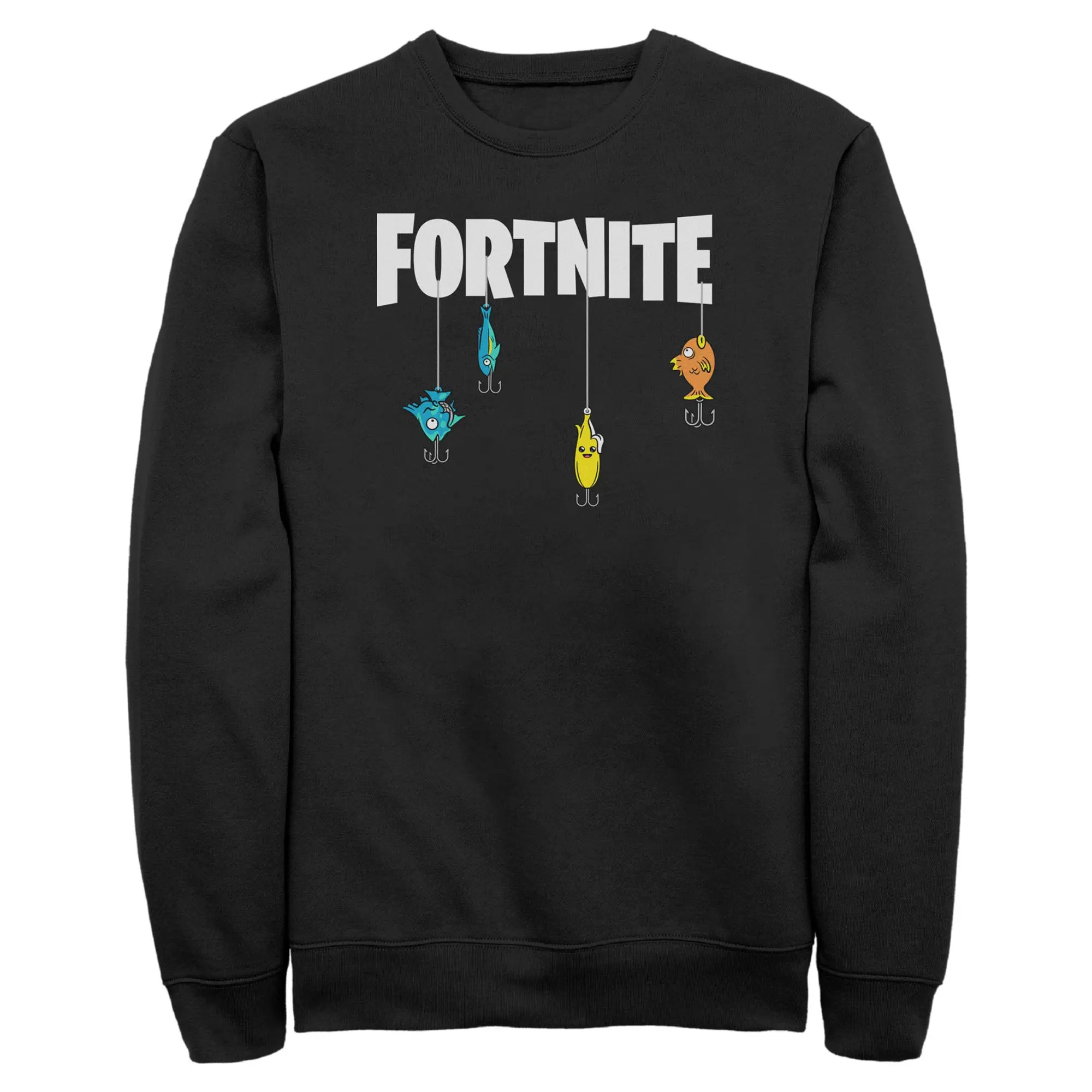 Mens Fortnite Fishing Lure White Logo Sweatshirt