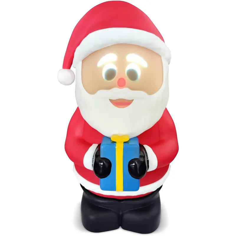 Mindscope Blink Tech SanTek Claus Animatronic Christmas Decoration Set - Life-Size Animatronic Character Holiday Ornament with Built-In Projector, Speaker, Batteries, LED Display, Button, +/- Volume Control, 40min Holiday Fun Light-Up Moving Home Decor