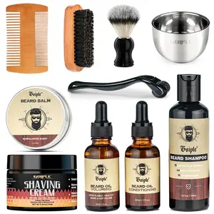Men's Beard Care Set, Beard Care Kit, Beard Oil & Balm & Comb & Brush & Bowl, Perfect Gift for Dads, Brothers, Husbands, and Boyfriends