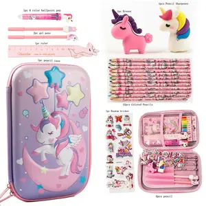 Cool Dinosaur Pencil Case Stationery Set Unicorn 3D EVA Pencil Box Organizer School Supplies for Kids Boys Back to School Gift