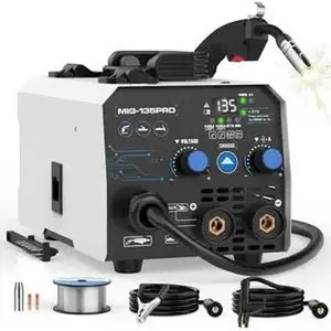 135A MIG Welder 110v, 3 in 1 MIG Welder Machine Flux Core Welder/Lift TIG/Stick Welding Machine, Portable Wire Feed Welder, Gasless Welding Machine