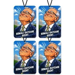 Car Air Freshener - Tim "The Ice Man" Somali Daycare Scent - Funny Political Gag Gift, 4 Pack