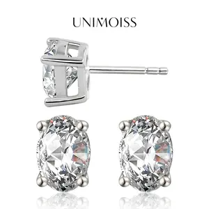 UniMoiss Oval Cut Moissanite Stud Earrings Christmas Valentine’s Day Weddings Engagements Anniversaries Gift For Men Women