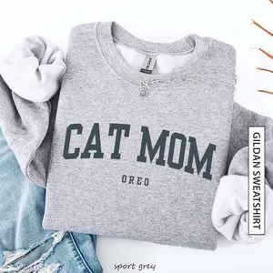 (Please Leave A Note or DM To Shop) Custom Cat Name Sweatshirt, Gift for Pet Parent Personalized Cat Mom Unisex Heavy Blend Gildan Sweatshirt - HARSIN