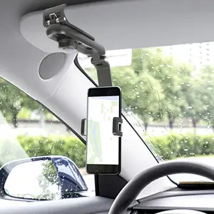 Sun Visor Car Phone Holder 1080 °   Universal 360 °   Rotating View Mirror, Foldable Clip for Mobile Phones