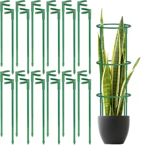 24 Pcs Plant Stakes, Half Round Plant for Indoor Plants, Stackable Flower, Plant Stakes for Tomato, Monstera, Peony, Hydrangea Climbing Plants (6.2 "Wide X 11.6" High)