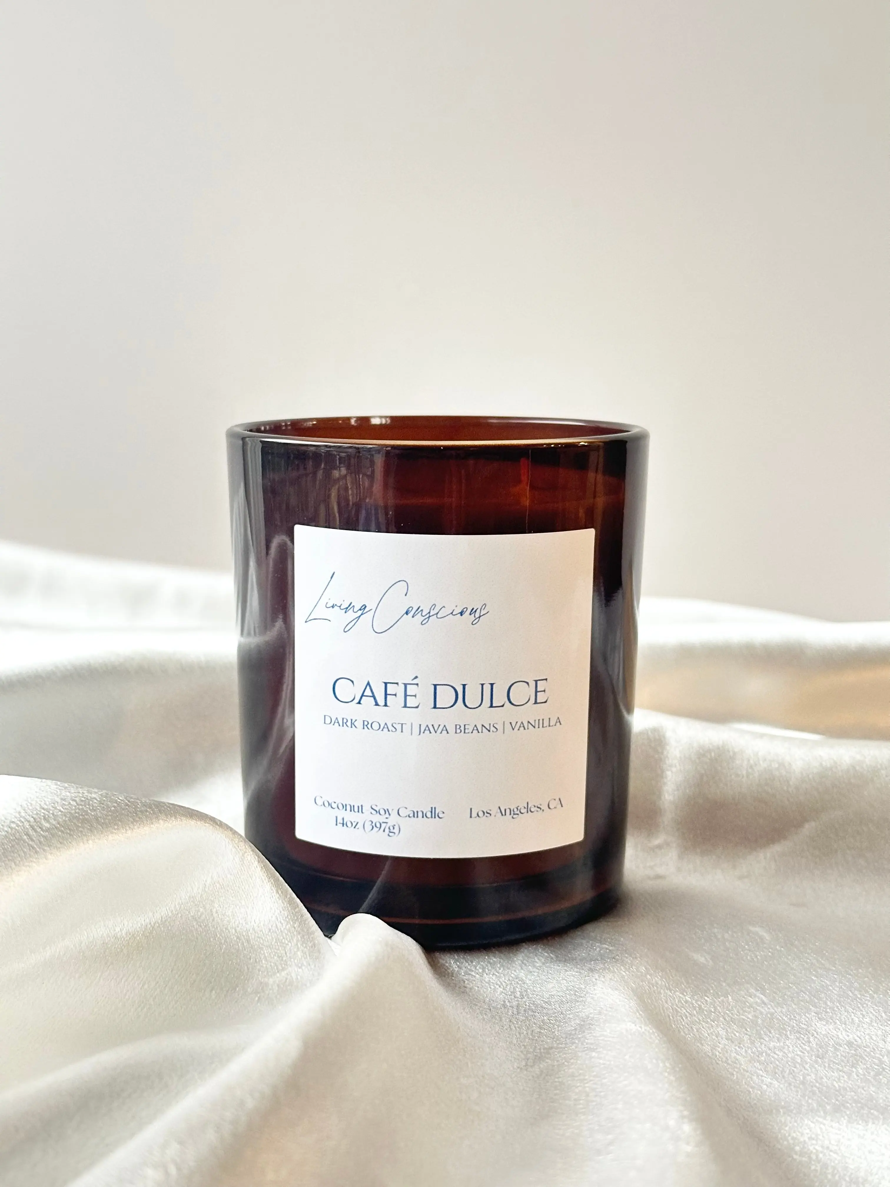 14oz Scented Aroma Wax Candle - Café Dulce Dark Roast Coffee & Creamy Vanilla Fragrance, Coconut Soy Wax, Double Wick, 65+ Hours Burn Time, Phthalate-Free, for Home Decor, Wax Candles
