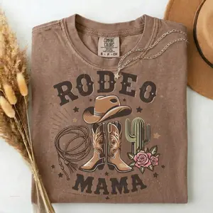 Comfort Color Rodeo Mama T-shirt, Cowboy Boots Hat Cactus Rope Western Design Tee, Western Mama Sweater, Country Music Shirt, Western Shirt, Mom Gift, Mama Shirt, Mothers Day Gift, Mothers Day Shirt